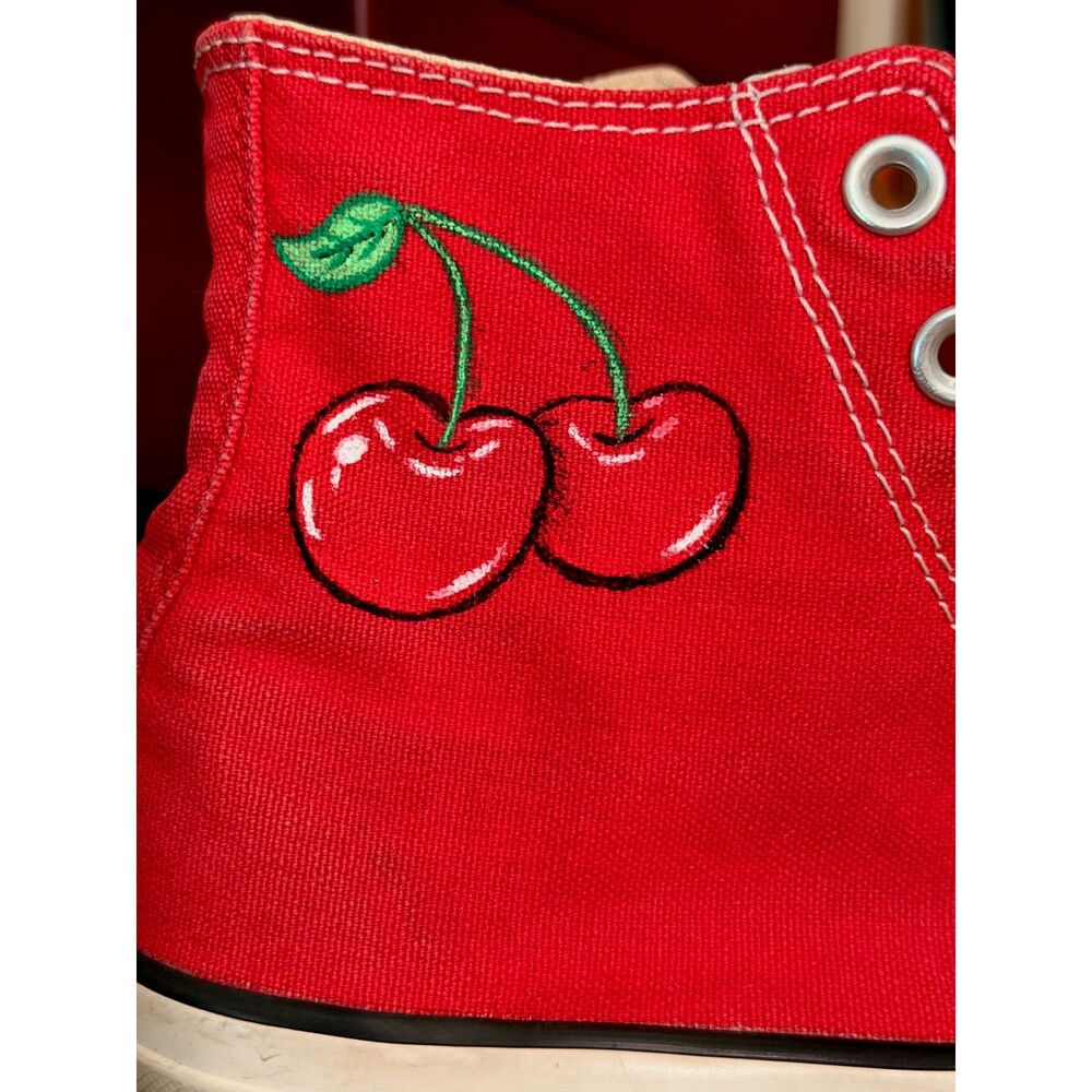 Custom cherry red high top converse